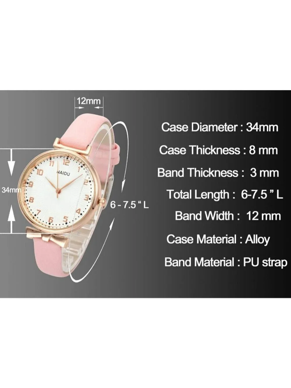 Women's Brown Analog Quartz Classic Simple Leather Arabic Numerals Wrist Watch